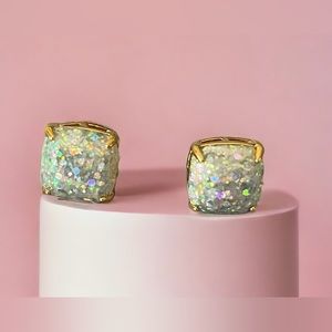 Kate Spade ♠️ New York Mini Small Square Stud Opal Earrings